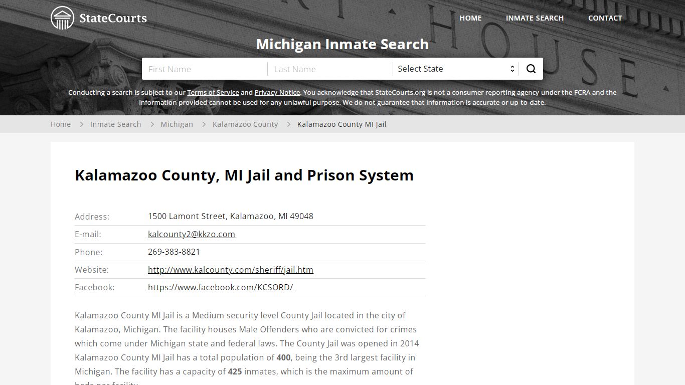 Kalamazoo County MI Jail Inmate Records Search, Michigan ...
